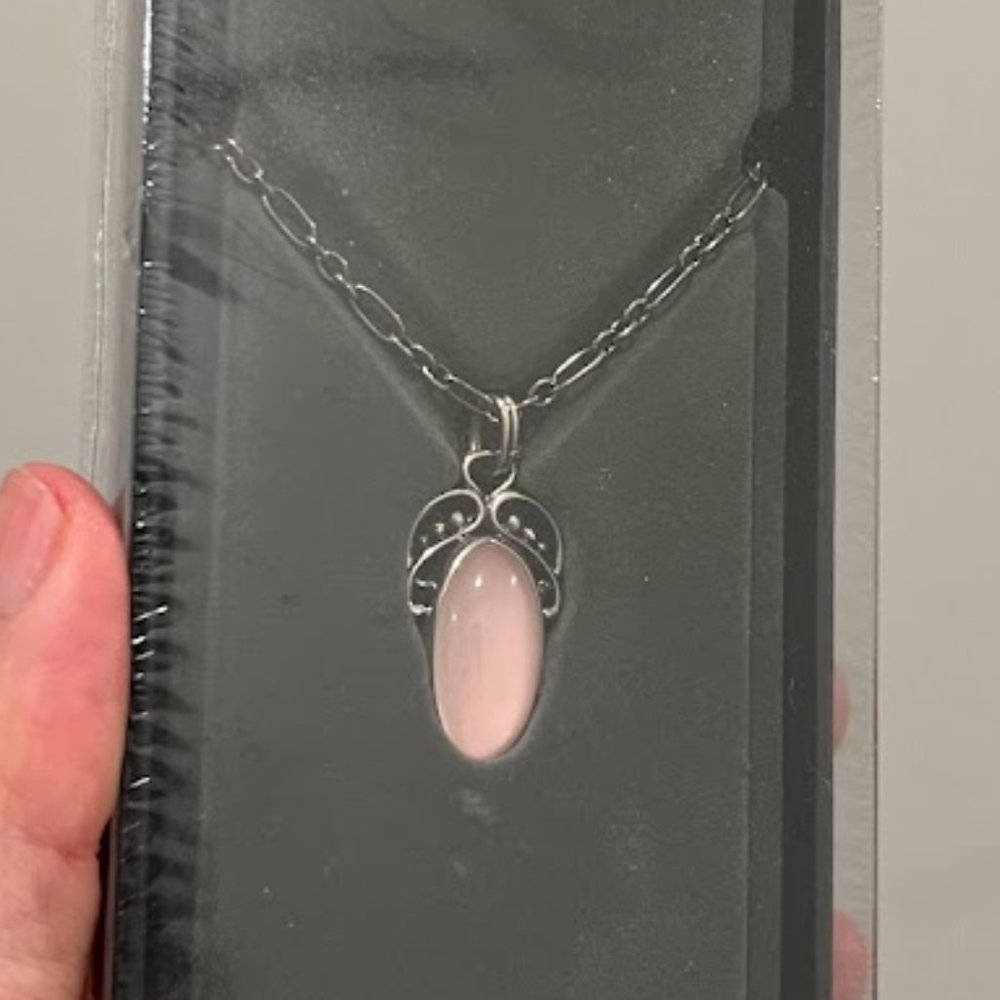 Gerog Jensen - Sterling Silver Pendant with Rosa Quartz 2005